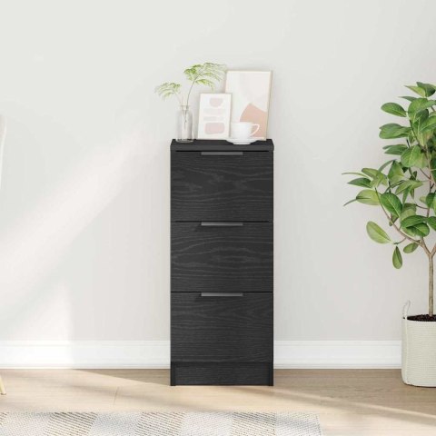 CZARNA SZAFKA Z DĘBU Z SZUFLADĄ CZARNY DĄB 30X30X70CM