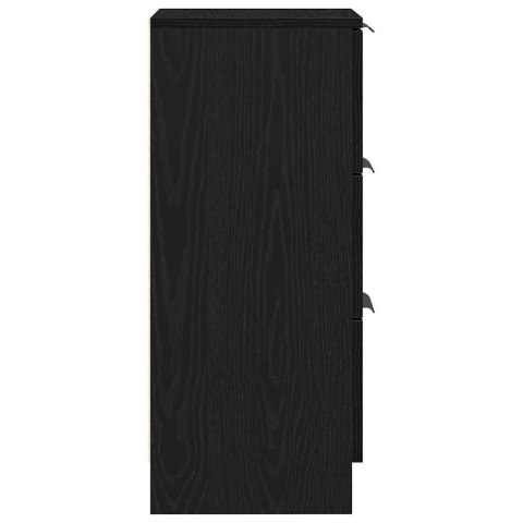 CZARNA SZAFKA Z DĘBU Z SZUFLADĄ CZARNY DĄB 30X30X70CM