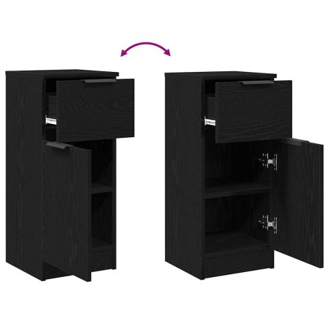 KOMODA CZARNY DĄB Z SZUFLADĄ CZARNY DĄB 30X30X70CM