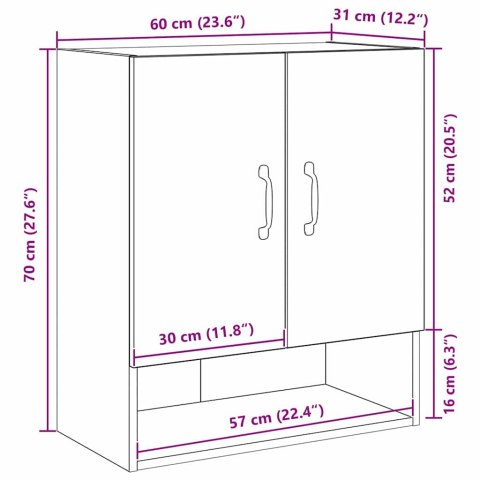 SZAFKA ŚCIENNA CZARNY DĄB 60X30X70CM