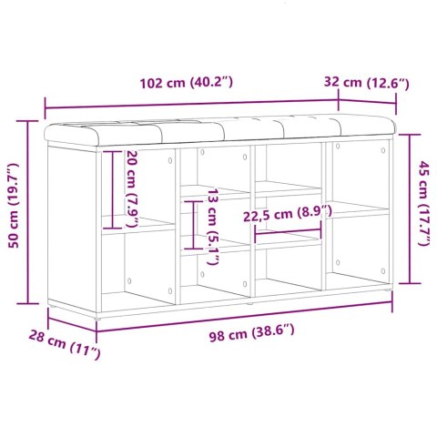 ŁAWKA NA BUTY CZARNY 100X30X48CM