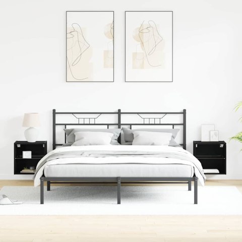 PÓŁKA WISZĄCA Z PÓŁKĄ 2 SZT. CZARNY 40X28.5X40CM