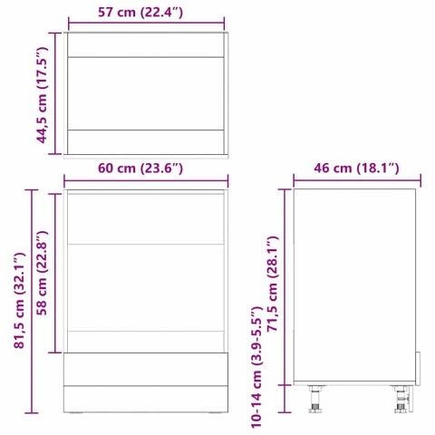 SZAFKA NA PIEKARNIK RIGA DĄB ARTISAN 60X46X81,5CM