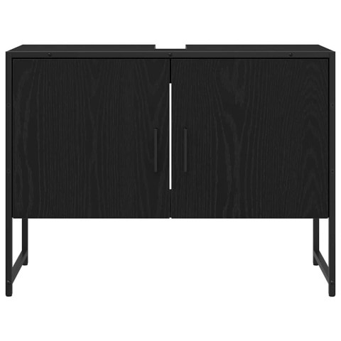 SZAFKA POD UMYWALKĘ Z PÓŁKĄ CZARNY DĄB 80X30X60CM