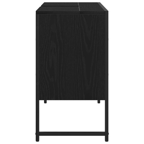 SZAFKA POD UMYWALKĘ Z PÓŁKĄ CZARNY DĄB 80X30X60CM