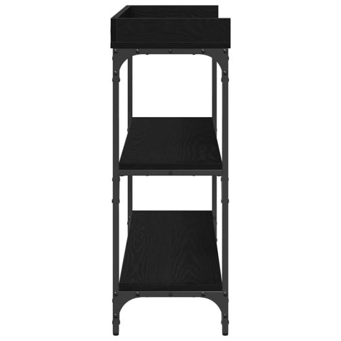 STÓŁ KONSOLOWY Z PÓŁKĄ CZARNY DĄB 100X30X80CM