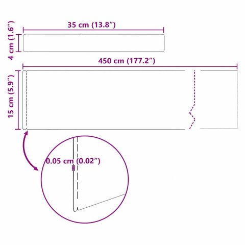 OGRODOWE OBRZEŻE TRAWNIKA 4 SZT. SREBRNY 450X15CM
