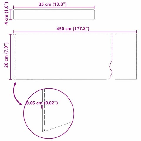 OGRODOWE OBRZEŻE TRAWNIKA SREBRNY 450X20CM STAL NIERDZEWNA