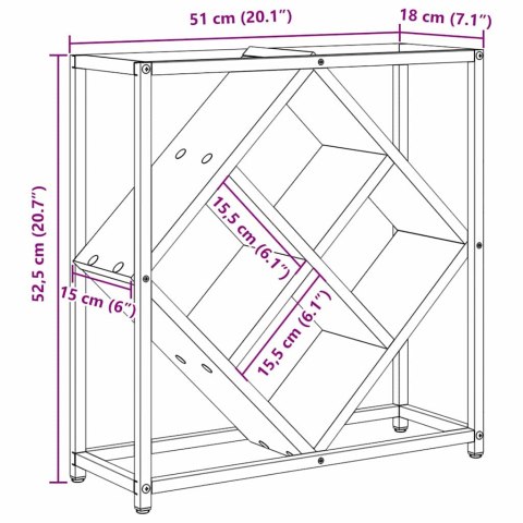 REGAŁ NA WINO DĄB ARTISAN 51X18X52.5CM