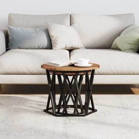 STOLIK BOCZNY 2 SZT. DREWNO Z ODZYSKU 50X50X40CM