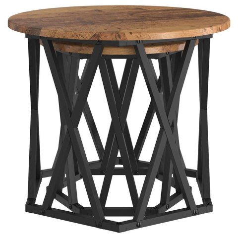 STOLIK BOCZNY 2 SZT. DREWNO Z ODZYSKU 50X50X40CM