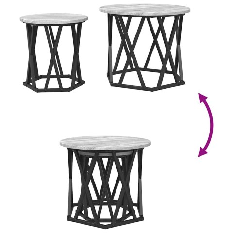 STOLIK BOCZNY 2 SZT. SZARY DĄB SONOMA 50X50X40CM