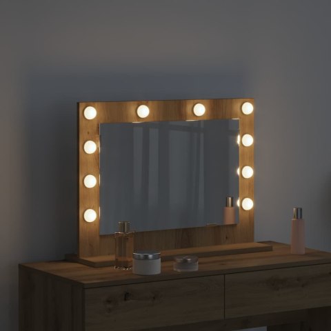 VidaXL Lustro toaletowe Z lustrem Dąb rzemieślniczy 60 x 45 x 18 cm