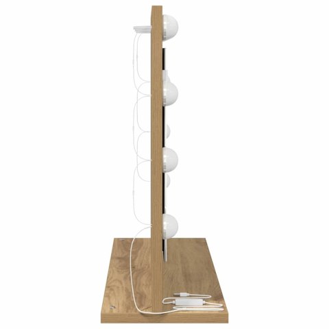 VidaXL Lustro toaletowe Z lustrem Dąb rzemieślniczy 60 x 45 x 18 cm