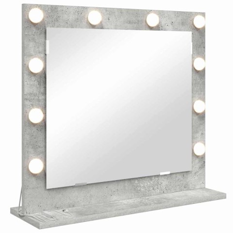 LUSTRO TOALETOWE ZE LED LIGHTS BETONOWY SZARY 60X55X18CM