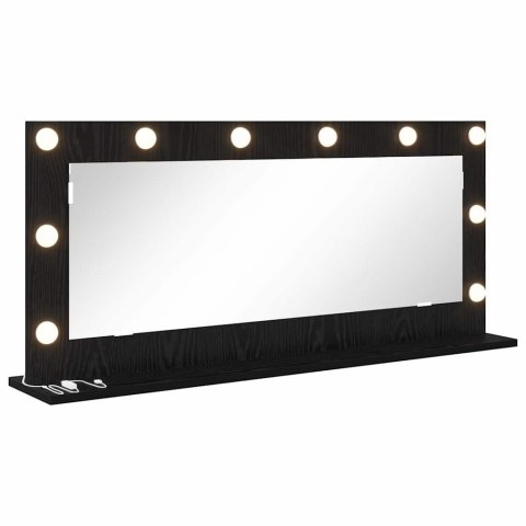 LUSTRO TOALETOWE ZE LED LIGHTS CZARNY DĄB 100X45X18CM