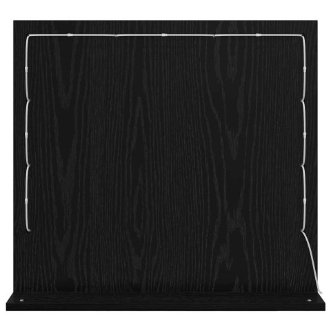 LUSTRO TOALETOWE ZE LED LIGHTS CZARNY DĄB 60X55X18CM