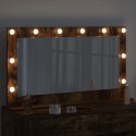 VidaXL Lustro toaletowe Ze LED Lights Dąb wędzony 100 x 55 x 18 cm