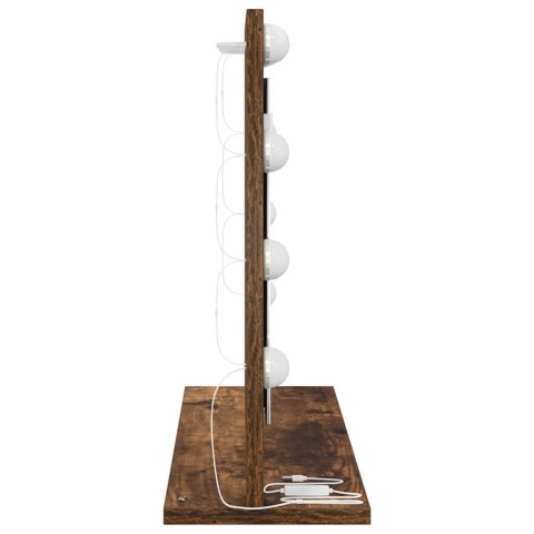 VidaXL Lustro toaletowe Ze LED Lights Dąb wędzony 60 x 45 x 18 cm