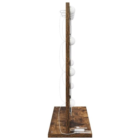 VidaXL Lustro toaletowe Ze LED Lights Dąb wędzony 60 x 55 x 18 cm