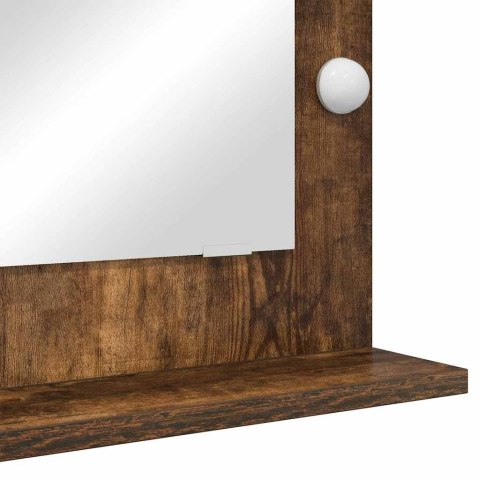 VidaXL Lustro toaletowe Ze LED Lights Dąb wędzony 70 x 50 x 18 cm