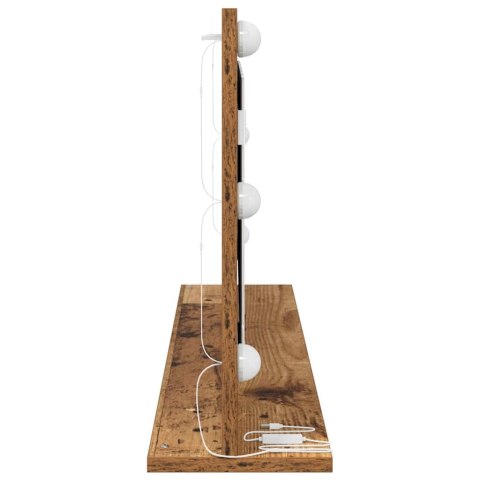 LUSTRO TOALETOWE ZE LED LIGHTS STARE DREWNO 100X45X18CM