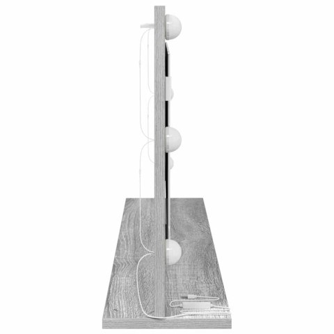 VidaXL Lustro toaletowe Ze LED Lights Szary Sonoma 100 x 45 x 18 cm