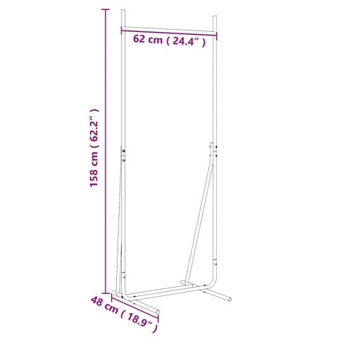WIESZAK NA UBRANIA CZARNY 62X48X158CM STAL