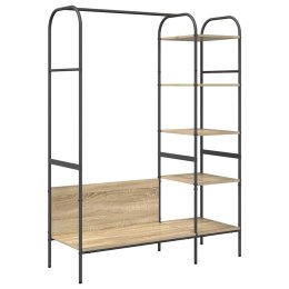 WIESZAK NA UBRANIA Z PÓŁKĄ BRĄZOWY 120X44X160CM