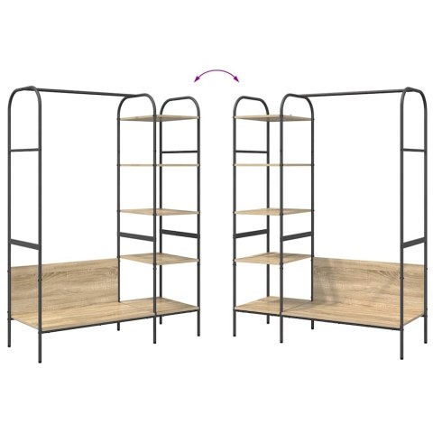 WIESZAK NA UBRANIA Z PÓŁKĄ BRĄZOWY 120X44X160CM