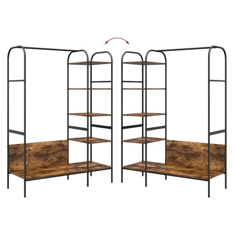 VidaXL Wieszak na Ubrania z półką Brązowy 120 x 44 x 160 cm