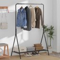 WIESZAK NA UBRANIA Z PÓŁKĄ CZARNY 100X56X154CM STAL