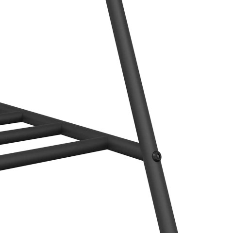 WIESZAK NA UBRANIA Z PÓŁKĄ CZARNY 100X56X154CM STAL