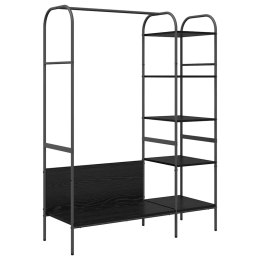 WIESZAK NA UBRANIA Z PÓŁKĄ CZARNY 120X44X160CM
