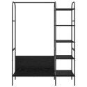 WIESZAK NA UBRANIA Z PÓŁKĄ CZARNY 120X44X160CM