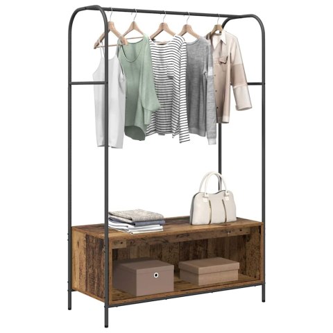 WIESZAK NA UBRANIA Z PRZECHOWYWANIEM BRĄZOWY 100X44X160CM