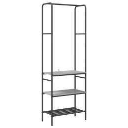 WIESZAK NA UBRANIA Z PÓŁKAMI SZARY DĄB SONOMA 60X30X171CM