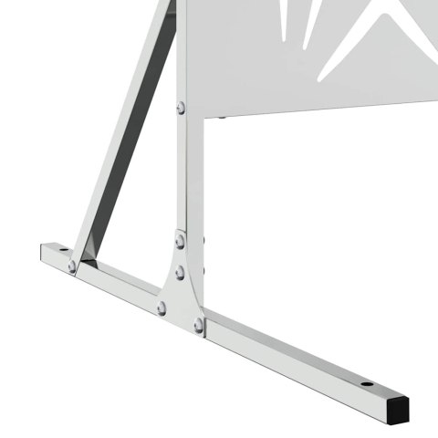 EKRAN PRYWATNOŚCI 180CM OSŁONA OGRODOWA TARASOWA STALOWY SZARY NOWOCZESNY