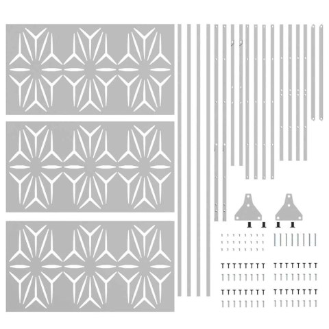 EKRAN PRYWATNOŚCI 180CM OSŁONA OGRODOWA TARASOWA STALOWY SZARY NOWOCZESNY