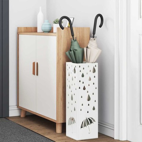 STOJAK NA PARASOL BIAŁY 15.5X15.5X49CM METAL