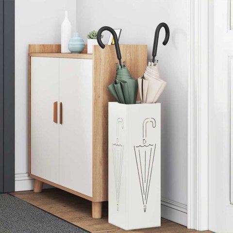 STOJAK NA PARASOL BIAŁY 15.5X15.5X49CM METAL