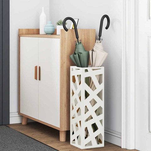 STOJAK NA PARASOL BIAŁY 15.5X15.5X49CM METAL