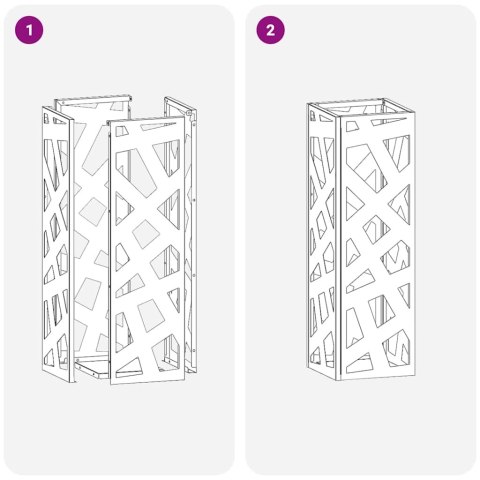 STOJAK NA PARASOL BIAŁY 15.5X15.5X49CM METAL