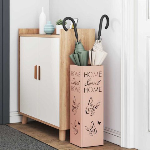 STOJAK NA PARASOL RÓŻOWY 15.5X15.5X49CM METAL