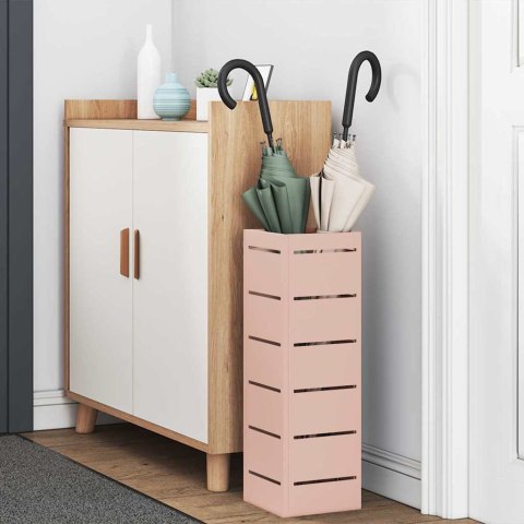 STOJAK NA PARASOL RÓŻOWY 15.5X15.5X49CM METAL