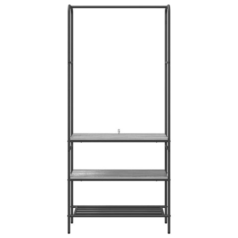 WIESZAK NA UBRANIA Z PÓŁKAMI SZARY DĄB SONOMA 77X30X171CM