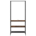 VidaXL Wieszak na ubrania z półkami Wędzony dąb 77 x 30 x 171 cm