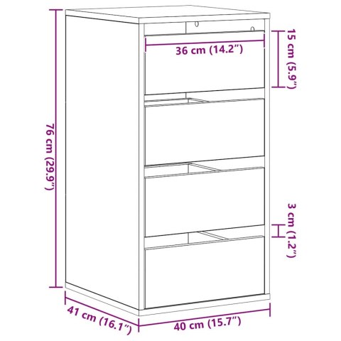 KOMODA CZARNY DĄB 40X41X76CM