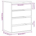 KOMODA CZARNY DĄB 60X41X76CM