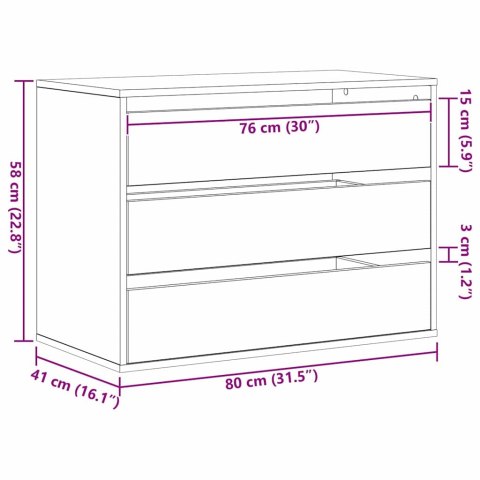 KOMODA CZARNY DĄB 80X41X58CM